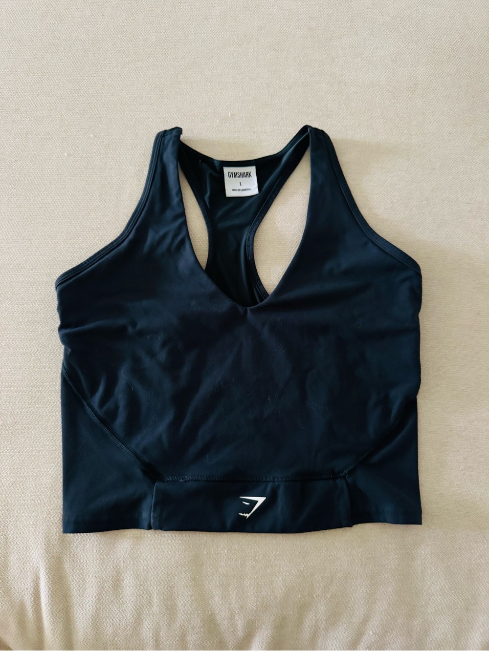 Gymshark Gray Racerback V-Neck Sports Bra